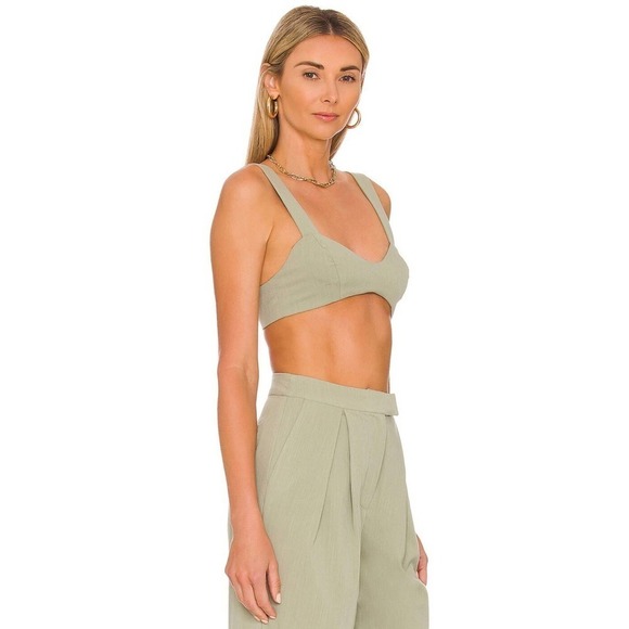 Lovers and Friends Roxanne Crop Top in Fern Green - Picture 2 of 8
